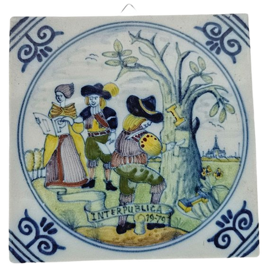 Koninklijke Makkum Tichelaar - Handbeschilderd - 'interpublica' - 1979 1