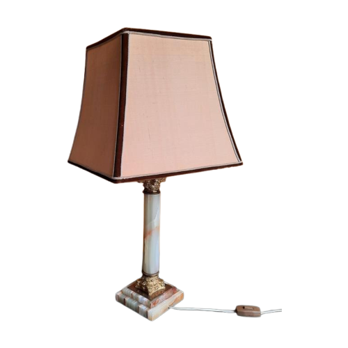 Vintage Tafellamp, Schemerlamp, Empire Style, Marmer Voet