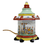 Elka Gdr Vintage Porseleinen Parfumlamp Pagode Met Japanse Voorstelling thumbnail 1