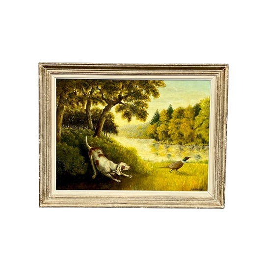 I. Grandidier. Schilderij "fazantenjacht". 1