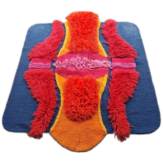 70's Vintage Vloerkleed Spaceage Kleed Jaren 70 1