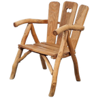 Vintage Brutalist Stoel Hout Armchair ’80 France Design thumbnail 1