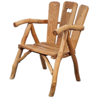 Vintage Brutalist Stoel Hout Armchair ’80 France Design