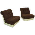 Space Age Fauteuil Bruin Met Kunststof thumbnail 1