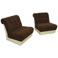 Space Age Fauteuil Bruin Met Kunststof