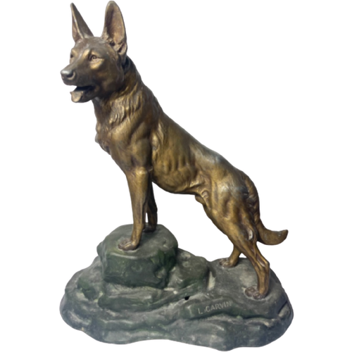 Louis Albert Carvin Bronzen Hond