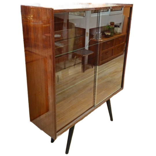 Vintage Vitrinekast Glazen Legplanken Vitrine Toonkast 1