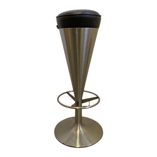 Leo Thafvelin - Johanson Design (sweden) - Stainless Steel Bar Stool Eitch Leather Seating - Mark 1