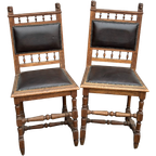 2 Handgemaakte Henry Ii Franse Stoels, Circa 1880 thumbnail 1