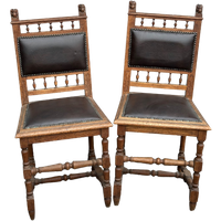 2 Handgemaakte Henry Ii Franse Stoels, Circa 1880