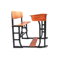 Groot Schoolbureau Van Hout Op Wieltjes Met Klep, Leuk Voor Horeca Of Kantoor