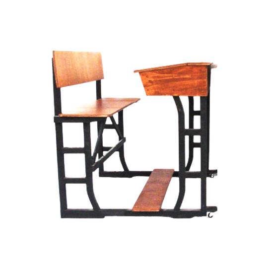 Groot Schoolbureau Van Hout Op Wieltjes Met Klep, Leuk Voor Horeca Of Kantoor 1