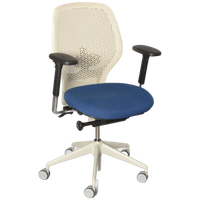 Orangebox Ara-Eba Bureaustoel, Blauw / Wit, 3D Armleggers,