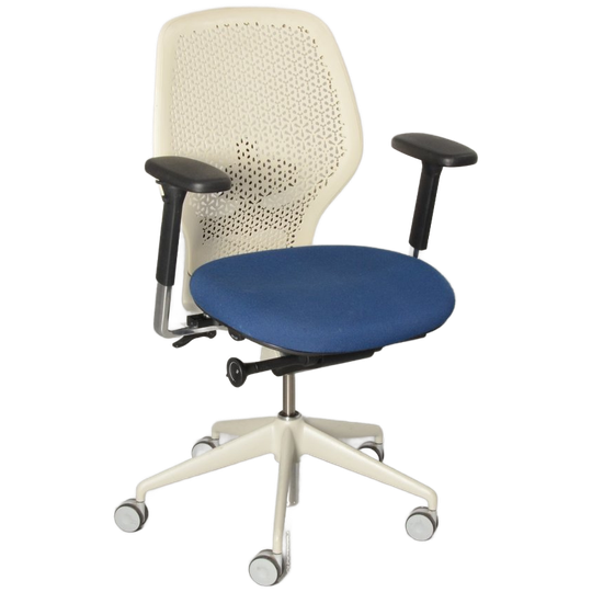 Orangebox Ara-Eba Bureaustoel, Blauw / Wit, 3D Armleggers, 1