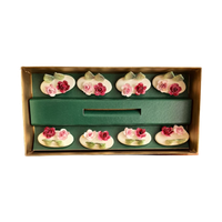 Complete Set Van 8 Porseleinen Plaats Kaarthouders In Originele Doos Crown Staffordshire