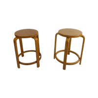 2 X Artek Stools By Alvar Aalto. 40,5 X 40,5 X 50Cm