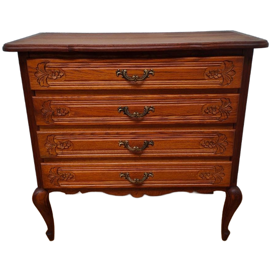 Vintage Landelijk Houten Ladekastje Queen Ann Ladekast Commode 603 1