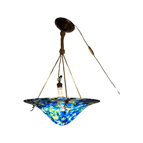 Hanglamp Art Nouveau Stijl Blauw