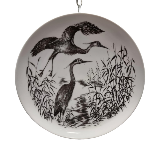 Vintage Wandbord Met Reigers 1