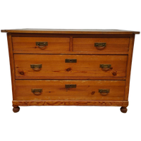Antieke, Vintage Grenen Houten Ladekast Commode Dressoir 716
