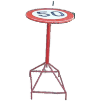 Vintage Sta Tafel 50 Km Verkeersbord Ø 60 Cm Tuinfeest Party