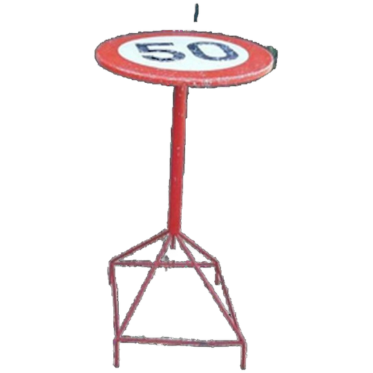 Vintage Sta Tafel 50 Km Verkeersbord Ø 60 Cm Tuinfeest Party 1