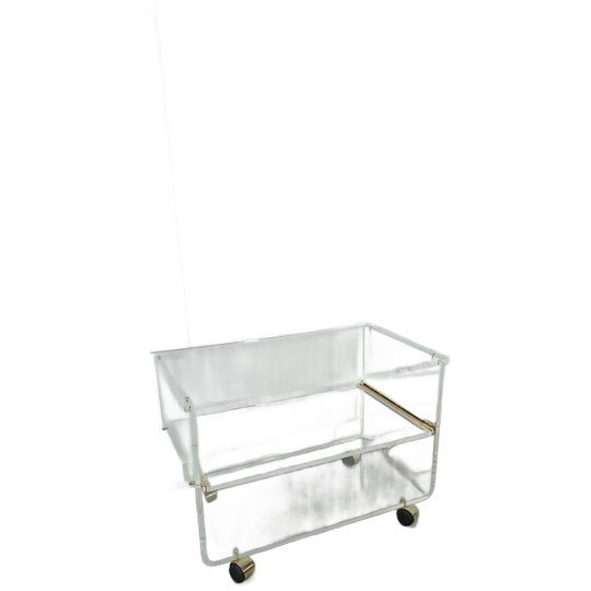 Space Age Plexiglas Trolley Met Messing, Tv Meubel 1