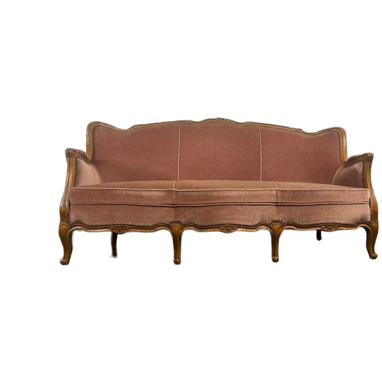 Vintage Roze Barok Zetel / Driezit / Canapee 1