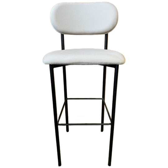 Studio Henk Oblique Barkruk 65 Met Beklede Rug Beige/ Zwart 1