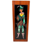 Mid Century Vrouwelijke Robin Hood, Vintage Wanddecoratie, Hout Met Tegels Jaren 60 thumbnail 1