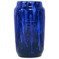 Glanzende Blauwe West Germany Vaas