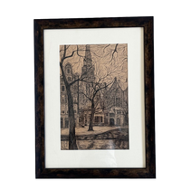 Ets J. De Burger. Oude Kerk Amsterdam