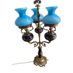 Italian Tafel Lamp In Brons Een Murano Glass thumbnail 1
