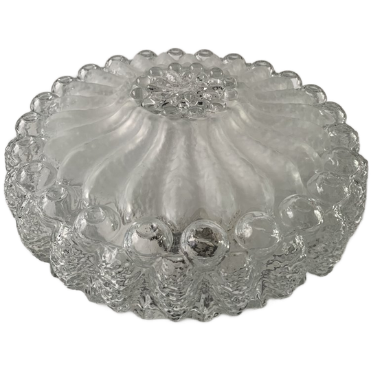 1970s Frosted Flower Bubble Glass Flush Mount Light, Germany 1