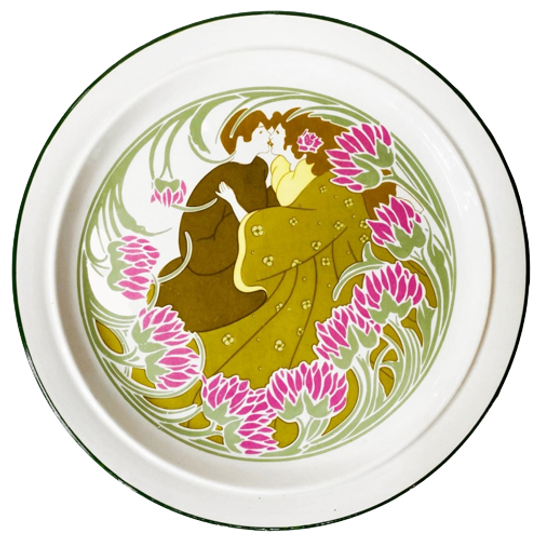 Antiek Art Nouveau Jugendstil Bord KG Luneville France 1900’s 1