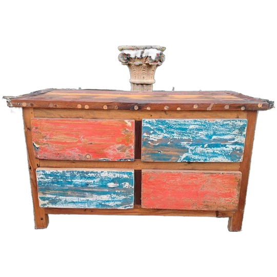 Kleurrijk Tv Meubel, Sidetable, Console Gemaakt Van Sloophou 1