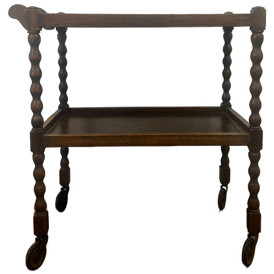 Vintage Bobbin Bijzettafel / Rolwagentje / Tea Cart 1