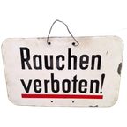 Antiek Emaille Bord Rauchen Verboten! thumbnail 1