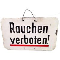 Antiek Emaille Bord Rauchen Verboten!