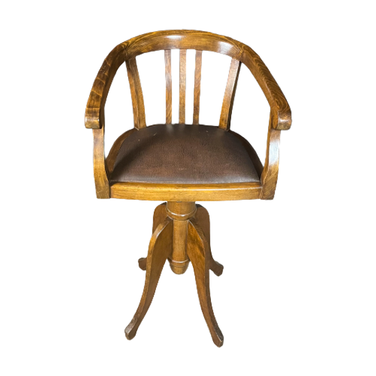 Antieke Hoge Kruk Op Spindel – Circa 1920 1