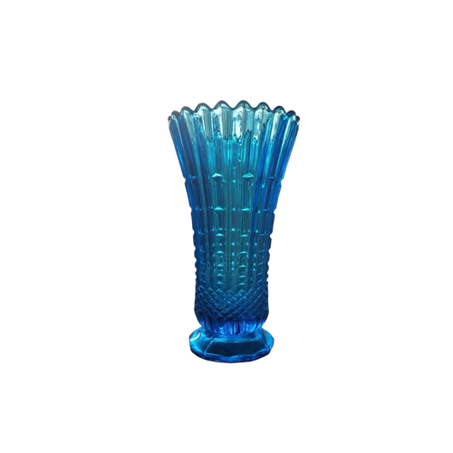 Prachtige Blauwe Glazen Vaas Ca 1930 1940 Art Deco