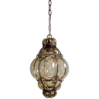 Venetiaanse Ophanging In Geblazen Glas En Gesmeed Metaal thumbnail 1