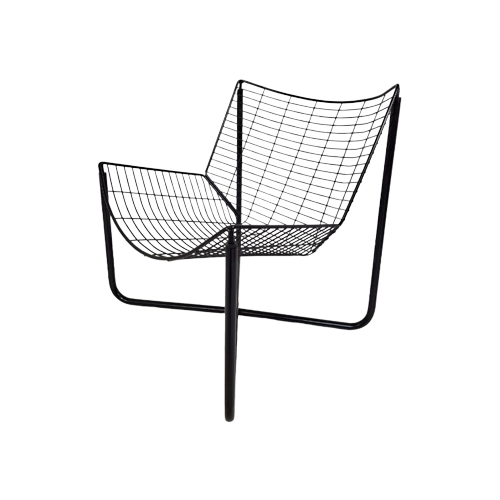 Niels Gammelgaard - Ikea - Wire Chair - Jarpen - Black - 1980’S - Original Edition