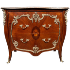 Ladekast In Lodewijk Xv-stijl. Marqueterie, Decoratie Van Verguld Brons. thumbnail 1
