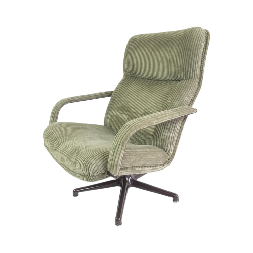 Artifort Draaifauteuil Groene Rib F171 Geoffrey Harcourt