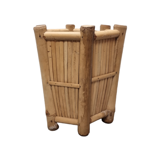 Vintage Rotan Plantenbak 1