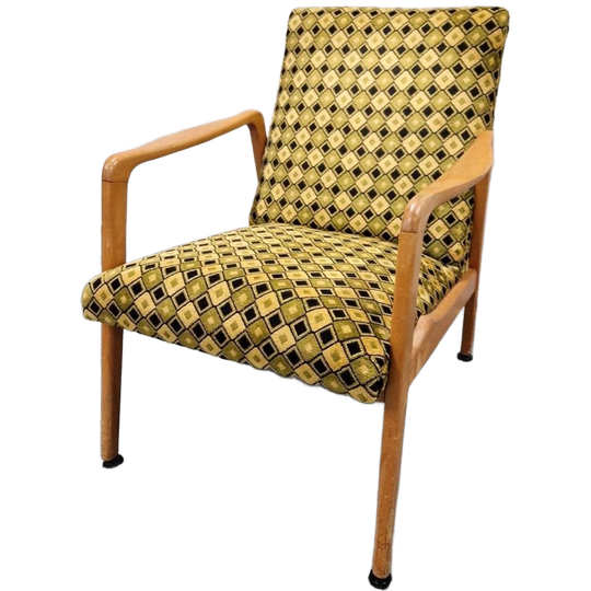 Vintage Fauteuil Geel Groen Jaren 60 Fauteuil 1