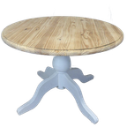Prachtige Witte Landelijke Ronde Eettafel 100 Cm thumbnail 1