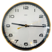 Retro Midcentury Metamec Wandklok Wit Goud