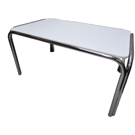 70's Chromen Vintage Eettafel Vintage Tafel Spaceage Tafel 1